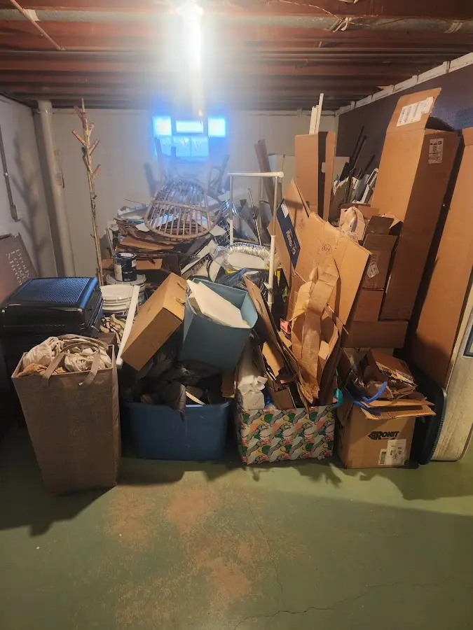 Roll-off dumpster container at job site for 40 Yard Dumpster Rental in Shively